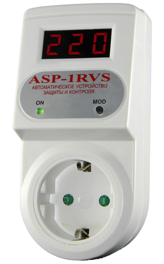 ASP-1RVS Реле напряжения - для контроля однофазной сети. Розеточный вариант.